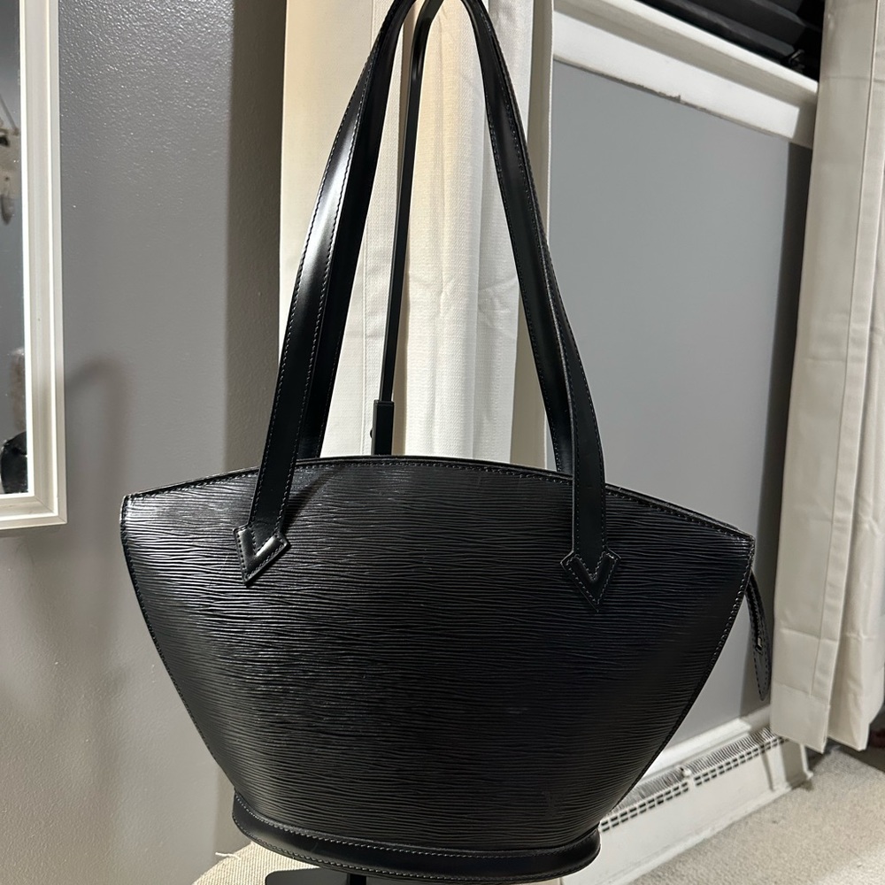 Louis Vuitton Black Epi Saint Jacques PM Bag.